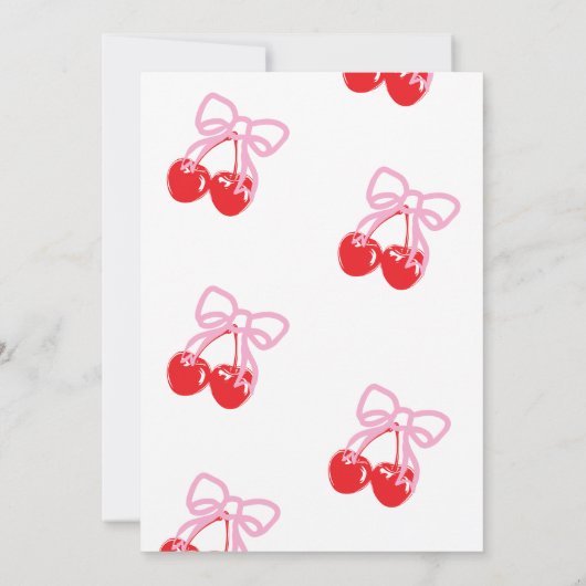 彼女は赤ちゃんシャワーのさくらんぼだ 招待状 (裏面)