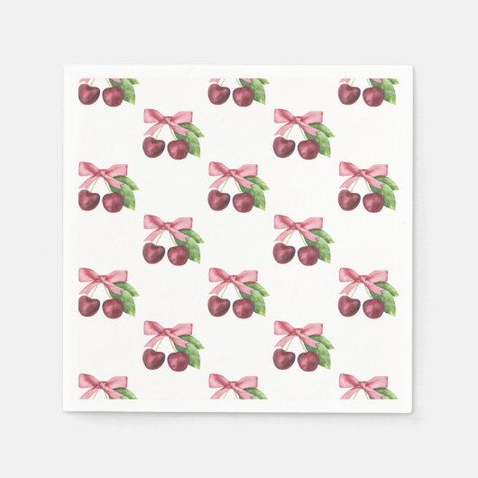 彼女は赤ちゃんシャワーのさくらんぼである スタンダードカクテルナプキン (正面)