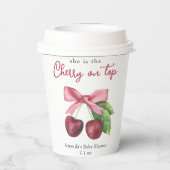 彼女は赤ちゃんシャワーのさくらんぼである 紙コップ (裏面)