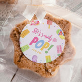 彼女は赤ちゃんシャワーポップ・アートの招待状のポップスの準備ができている ラウンドシール