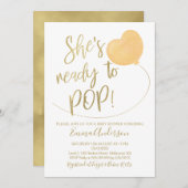 彼女は赤ちゃんシャワーポップ・アートの招待状の準備ができている 招待状 (正面/裏面)