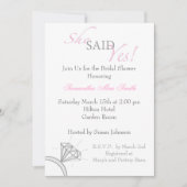 彼女は赤面のピンクをはい言いました 招待状 (正面)