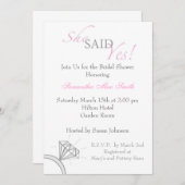 彼女は赤面のピンクをはい言いました 招待状 (正面/裏面)