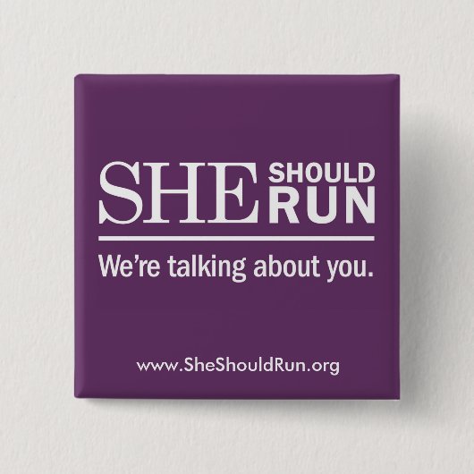 彼女は走るべきです 缶バッジ (正面)