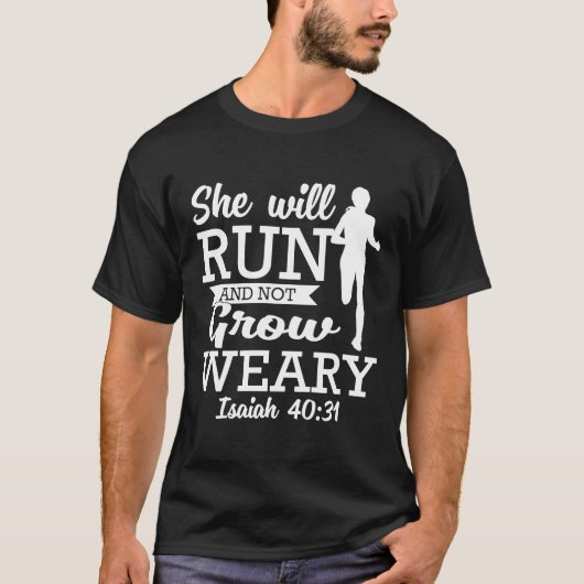 彼女は走疲れたイザヤ4031プレミ成長しない Tシャツ (正面)