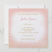 彼女は輝くグリッターバブリー招待状パール 招待状 (裏面)