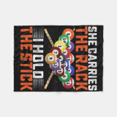 彼女は運私が棒のビリヤードPlを保持するラック フリースブランケット (正面(横))