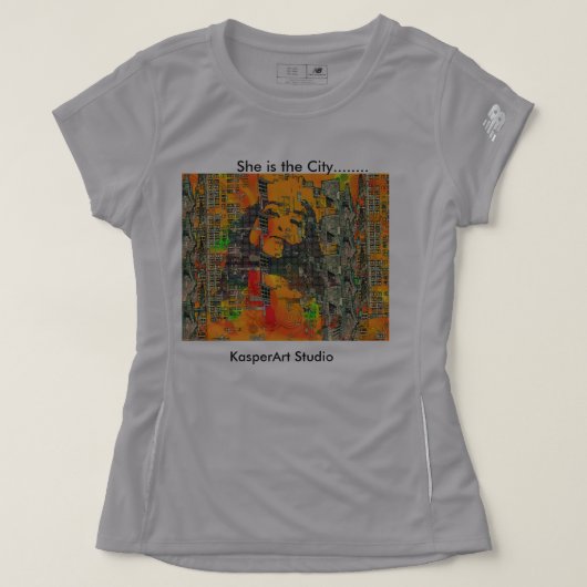 彼女は都市だ…..womenのアクティブなウェア tシャツ (デザイン正面)