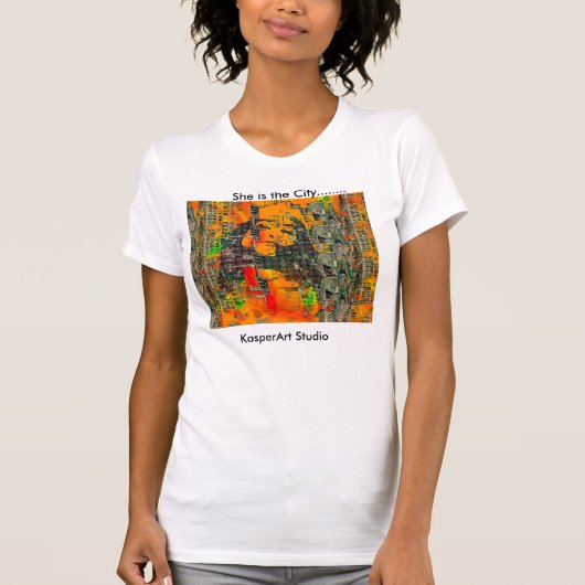 彼女は都市だ…..womenのアクティブなウェア tシャツ (正面)