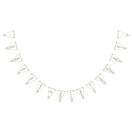 彼女は野生のモノグラムのハッピーバースデー1つです バンティングフラッグ (全)