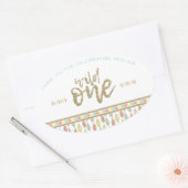 彼女は野生の最初の誕生日ありがとうシール 楕円形シール (封筒)