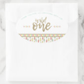 彼女は野生の最初の誕生日ありがとうシール 楕円形シール (バッグ)