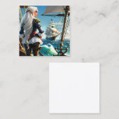 彼女は長い白い男を持つ獰猛な海賊だった スクエア名刺 (正面/裏面)