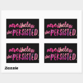 彼女は長方形のステッカーを押し続け、光沢 長方形シール (シート)