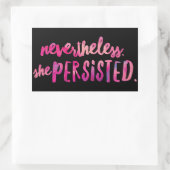 彼女は長方形のステッカーを押し続け、光沢 長方形シール (バッグ)