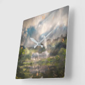 彼女は闇から現れる スクエア壁時計 (傾斜)