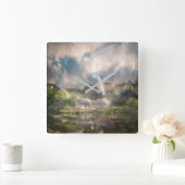 彼女は闇から現れる スクエア壁時計 (ホーム)