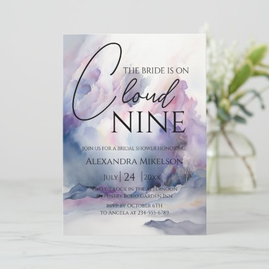 彼女は雲に乗っている9エレガントブライダルシャワードリーミー 招待状 (スタンド正面)
