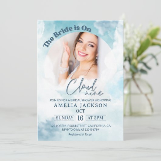 彼女は雲に乗っている9エレガントブライダルシャワードリーミー 招待状 (スタンド正面)