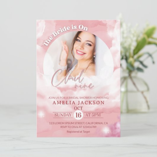 彼女は雲に乗っている9エレガントブライダルシャワー夢 招待状 (スタンド正面)