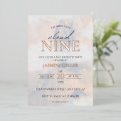 彼女は雲に乗っている9バラ金ゴールドエレガントブライダルシャワーF 箔招待状 (立ち正面)