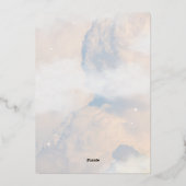 彼女は雲に乗っている9バラ金ゴールドエレガントブライダルシャワーF 箔招待状 (裏面)