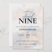 彼女は雲の上にいる エレガントな ブライダルシャワーの 夢のようなひととき 招待状 (正面)