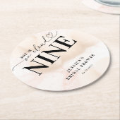 彼女は雲の上にいる ハートスクリプト ブライダルシャワー ラウンドペーパーコースター (アングル)