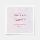彼女は雲の上にいる パステル ドリーミー ブライダル シャワー スタンダードカクテルナプキン (正面)