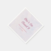 彼女は雲の上にいる パステル ドリーミー ブライダル シャワー スタンダードカクテルナプキン (角)