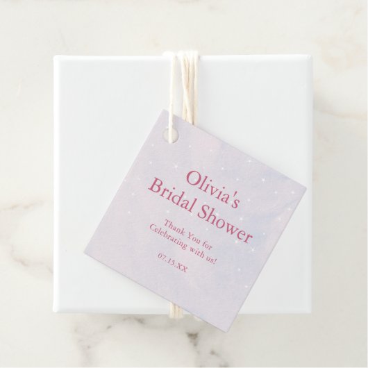 彼女は雲の上にいる パステル ドリーミー ブライダル シャワー フェイバータグ (インサイチュ)