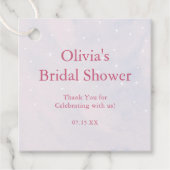 彼女は雲の上にいる パステル ドリーミー ブライダル シャワー フェイバータグ (正面)