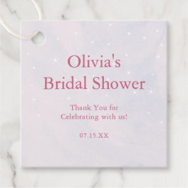 彼女は雲の上にいる パステル ドリーミー ブライダル シャワー フェイバータグ