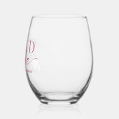 彼女は雲の上にいる ピンクのウェディングシャワー タペストリー ステムなしワイングラス (左)