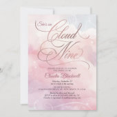 彼女は雲の上にいる ブライダルシャワーの招待状 招待状 (正面)