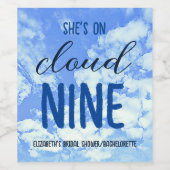 彼女は雲の上にいる！ ブライダルシャワー/バチェロレッテ ワインラベル (シングルラベル)