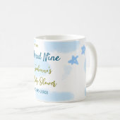 彼女は雲の上にいる ベビーシャワーの雲 コーヒーマグカップ (正面右)