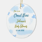 彼女は雲の上にいる ベビーシャワーの雲 セラミックオーナメント (左)