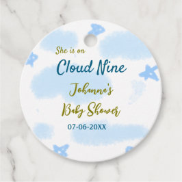 彼女は雲の上にいる ベビーシャワーの雲 フェイバータグ