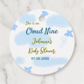 彼女は雲の上にいる ベビーシャワーの雲 フェイバータグ (裏面)