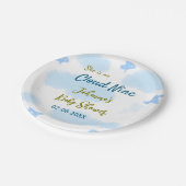 彼女は雲の上にいる ベビーシャワーの雲 ペーパープレート (アングル)