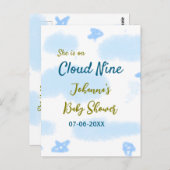彼女は雲の上にいる ベビーシャワーの雲 ポストカード (正面/裏面)