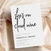 彼女は雲の上にいる モダン ミニマル ブライダルシャワー 招待状