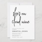 彼女は雲の上にいる モダン ミニマル ブライダルシャワー 招待状 (正面)