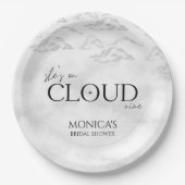 彼女は雲の上にいる 夢のようなエレガントなブライダルシャワー ペーパープレート (正面)