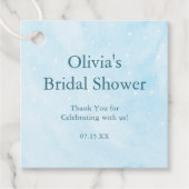 彼女は雲の上にいる 夢のような空の青い結婚前のお祝い フェイバータグ (正面)