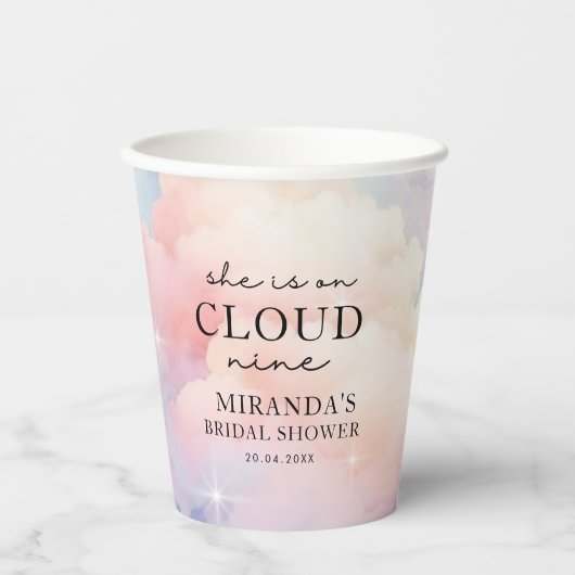彼女は雲の上にいる 夢の星 ブライダルシャワー 紙コップ (正面)