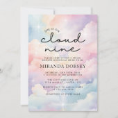 彼女は雲の上に9夢のような星ブライダルシャワー 招待状 (正面)