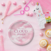 彼女は雲の上のピンクのプリンセスシャワー ペーパープレート (パーティー)