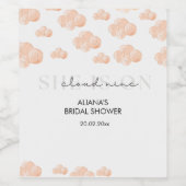 彼女は雲の上の9 ブライダルシャワー ミニマル パステル ワインラベル (シングルラベル)